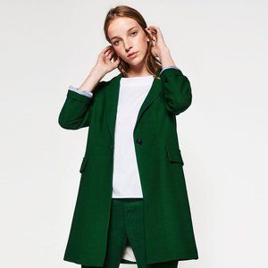 Zara - Green Cotton Coat (Brand NEW)